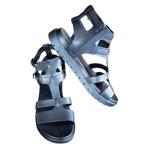 MIA Womens Black Gladiator Sandals Size 9 Buckle & Zipper Closure NIB